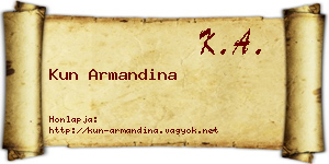 Kun Armandina névjegykártya